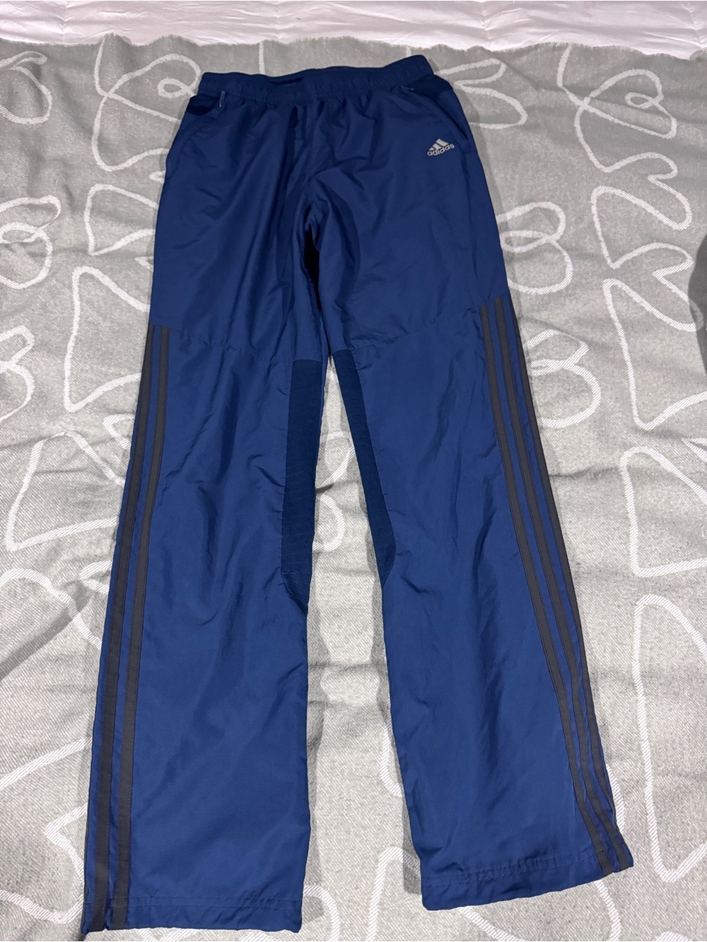 adidas Navy Blue petite ladies or youth Track Pants with Contrast Side Stripes